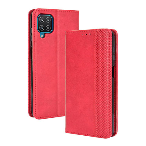 Funda de Cuero Cartera con Soporte Carcasa BY4 para Samsung Galaxy M32 4G Rojo