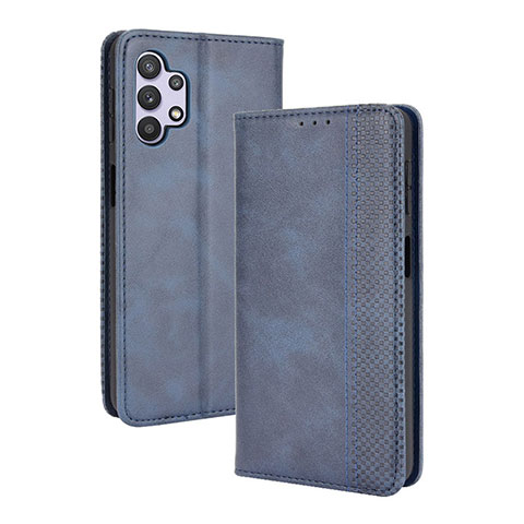 Funda de Cuero Cartera con Soporte Carcasa BY4 para Samsung Galaxy M32 5G Azul