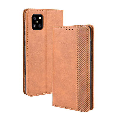 Funda de Cuero Cartera con Soporte Carcasa BY4 para Samsung Galaxy M60s Marron