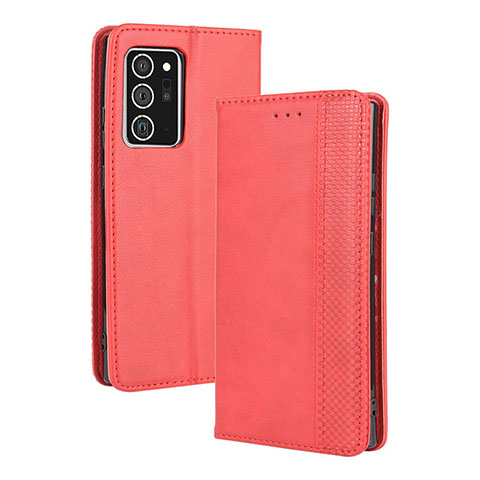 Funda de Cuero Cartera con Soporte Carcasa BY4 para Samsung Galaxy Note 20 5G Rojo