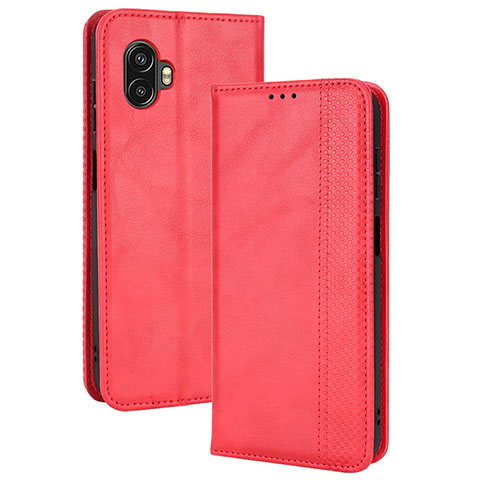 Funda de Cuero Cartera con Soporte Carcasa BY4 para Samsung Galaxy XCover 6 Pro 5G Rojo