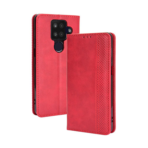 Funda de Cuero Cartera con Soporte Carcasa BY4 para Sharp Aquos Sense4 Plus Rojo