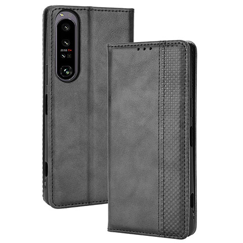 Funda de Cuero Cartera con Soporte Carcasa BY4 para Sony Xperia 1 IV Negro