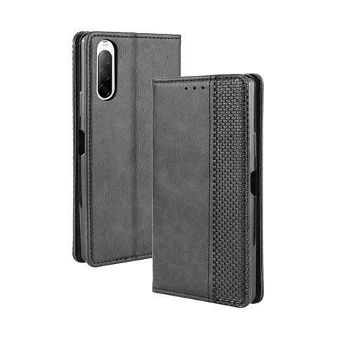 Funda de Cuero Cartera con Soporte Carcasa BY4 para Sony Xperia 10 II Negro