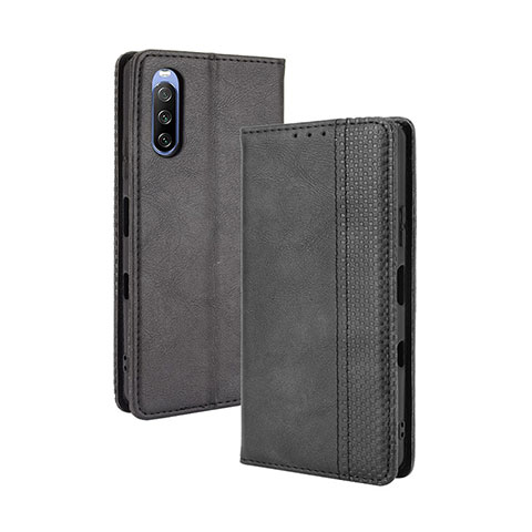 Funda de Cuero Cartera con Soporte Carcasa BY4 para Sony Xperia 10 III Lite Negro