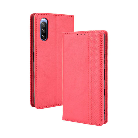 Funda de Cuero Cartera con Soporte Carcasa BY4 para Sony Xperia 10 III Lite Rojo