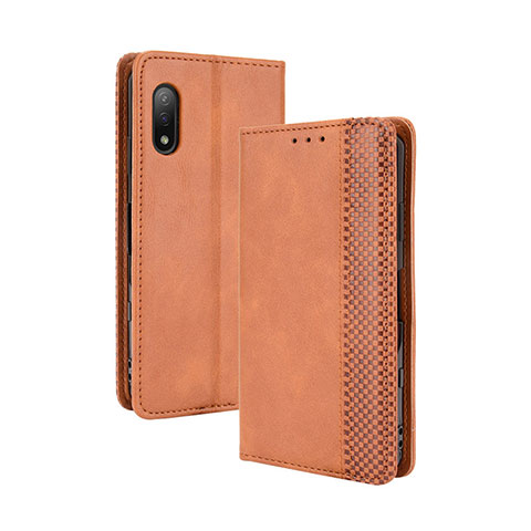 Funda de Cuero Cartera con Soporte Carcasa BY4 para Sony Xperia Ace II SO-41B Marron