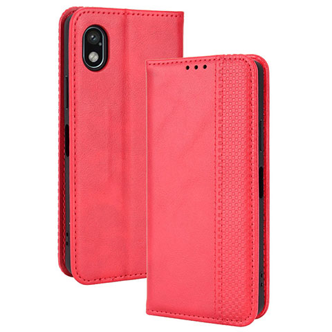 Funda de Cuero Cartera con Soporte Carcasa BY4 para Sony Xperia Ace III Rojo