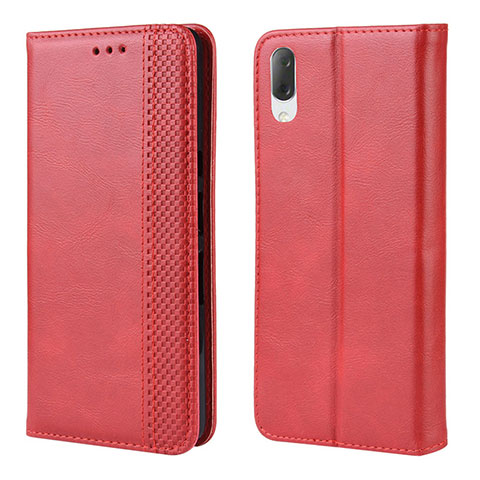 Funda de Cuero Cartera con Soporte Carcasa BY4 para Sony Xperia L3 Rojo