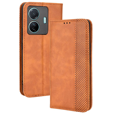 Funda de Cuero Cartera con Soporte Carcasa BY4 para Vivo T1 Pro 5G Marron