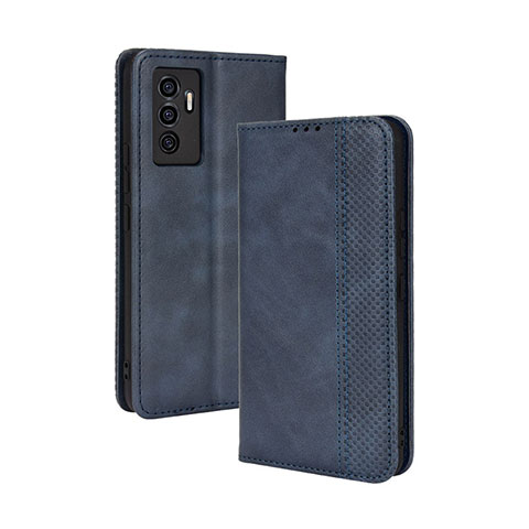 Funda de Cuero Cartera con Soporte Carcasa BY4 para Vivo V23e 5G Azul