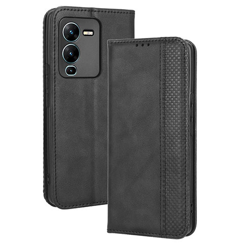 Funda de Cuero Cartera con Soporte Carcasa BY4 para Vivo V25 Pro 5G Negro