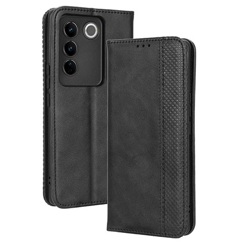 Funda de Cuero Cartera con Soporte Carcasa BY4 para Vivo V27 5G Negro