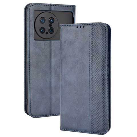 Funda de Cuero Cartera con Soporte Carcasa BY4 para Vivo X Note Azul