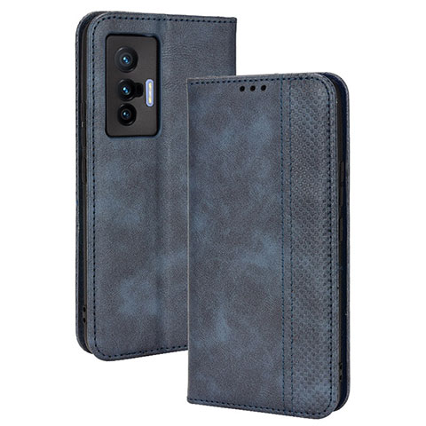 Funda de Cuero Cartera con Soporte Carcasa BY4 para Vivo X70 5G Azul