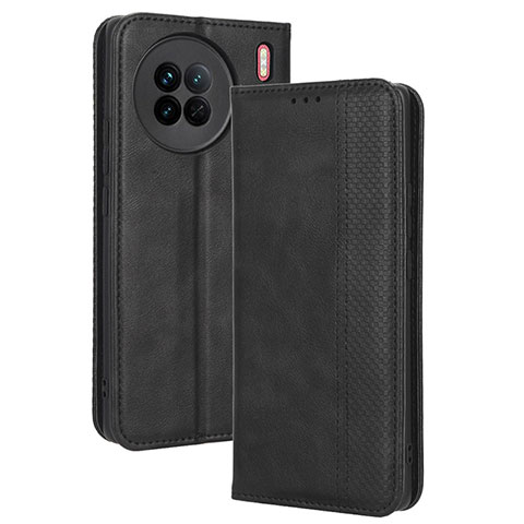 Funda de Cuero Cartera con Soporte Carcasa BY4 para Vivo X90 5G Negro