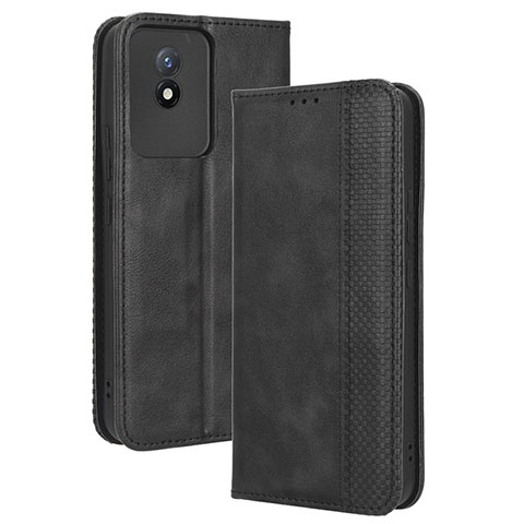 Funda de Cuero Cartera con Soporte Carcasa BY4 para Vivo Y11 (2023) Negro