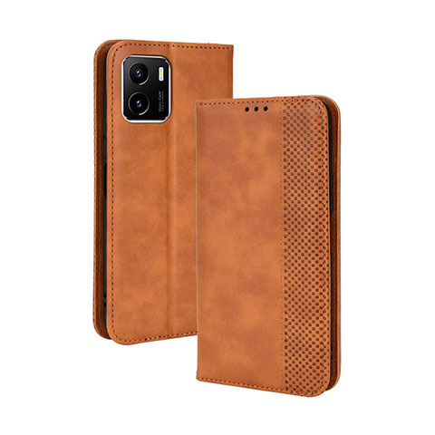 Funda de Cuero Cartera con Soporte Carcasa BY4 para Vivo Y15C Marron