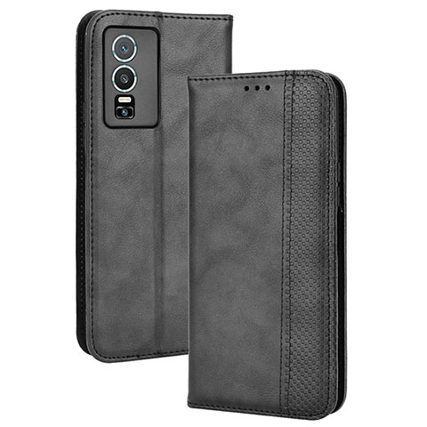 Funda de Cuero Cartera con Soporte Carcasa BY4 para Vivo Y76 5G Negro