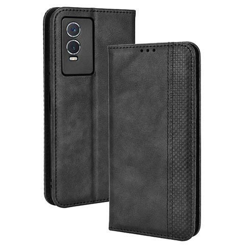 Funda de Cuero Cartera con Soporte Carcasa BY4 para Vivo Y76s 5G Negro