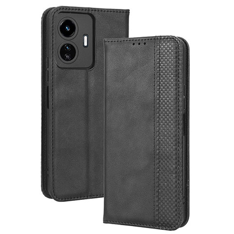 Funda de Cuero Cartera con Soporte Carcasa BY4 para Vivo Y77e 5G Negro