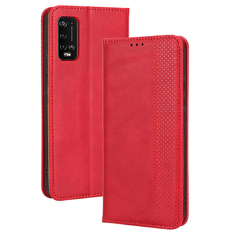 Funda de Cuero Cartera con Soporte Carcasa BY4 para Wiko Power U20 Rojo