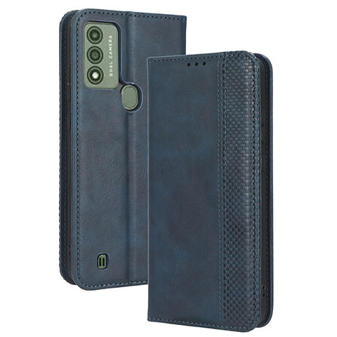 Funda de Cuero Cartera con Soporte Carcasa BY4 para Wiko Voix Azul