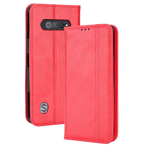 Funda de Cuero Cartera con Soporte Carcasa BY4 para Xiaomi Black Shark 4S Pro 5G Rojo