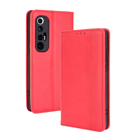 Funda de Cuero Cartera con Soporte Carcasa BY4 para Xiaomi Mi 10S 5G Rojo