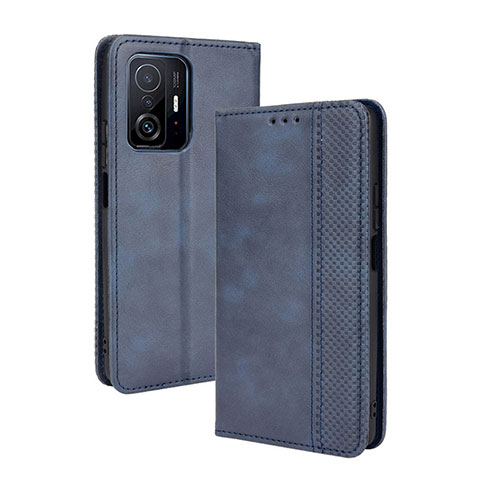 Funda de Cuero Cartera con Soporte Carcasa BY4 para Xiaomi Mi 11T 5G Azul