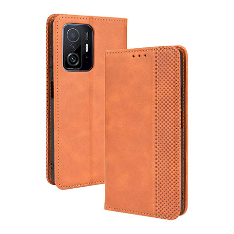 Funda de Cuero Cartera con Soporte Carcasa BY4 para Xiaomi Mi 11T 5G Marron