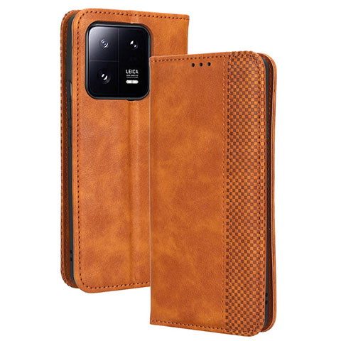 Funda de Cuero Cartera con Soporte Carcasa BY4 para Xiaomi Mi 13 5G Marron