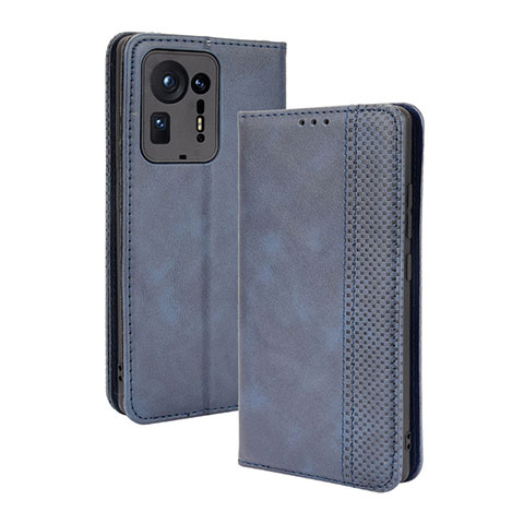 Funda de Cuero Cartera con Soporte Carcasa BY4 para Xiaomi Mi Mix 4 5G Azul