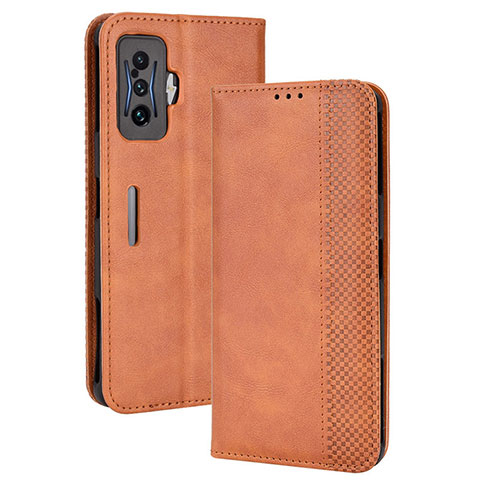 Funda de Cuero Cartera con Soporte Carcasa BY4 para Xiaomi Poco F4 GT 5G Marron