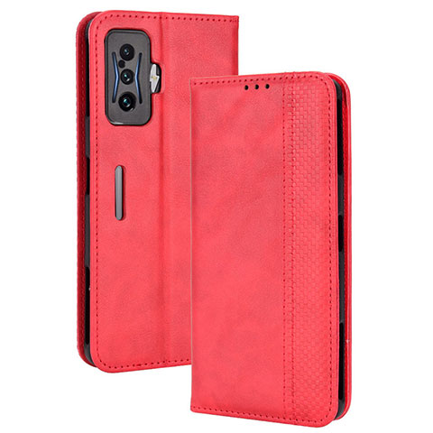 Funda de Cuero Cartera con Soporte Carcasa BY4 para Xiaomi Poco F4 GT 5G Rojo