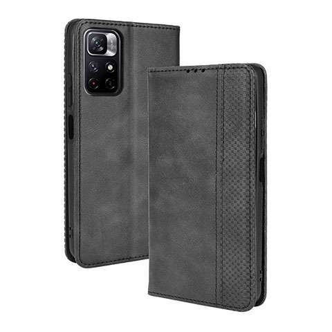 Funda de Cuero Cartera con Soporte Carcasa BY4 para Xiaomi Poco M4 Pro 5G Negro