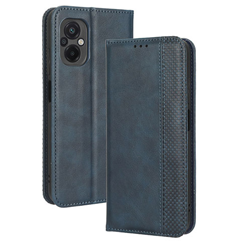 Funda de Cuero Cartera con Soporte Carcasa BY4 para Xiaomi Poco M5 4G Azul