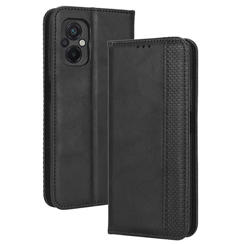 Funda de Cuero Cartera con Soporte Carcasa BY4 para Xiaomi Poco M5 4G Negro