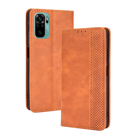 Funda de Cuero Cartera con Soporte Carcasa BY4 para Xiaomi Poco M5S Marron