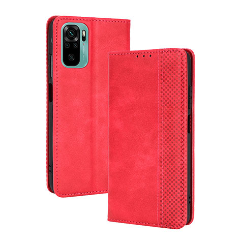 Funda de Cuero Cartera con Soporte Carcasa BY4 para Xiaomi Poco M5S Rojo