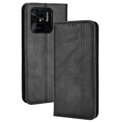 Funda de Cuero Cartera con Soporte Carcasa BY4 para Xiaomi Redmi 10C 4G Negro