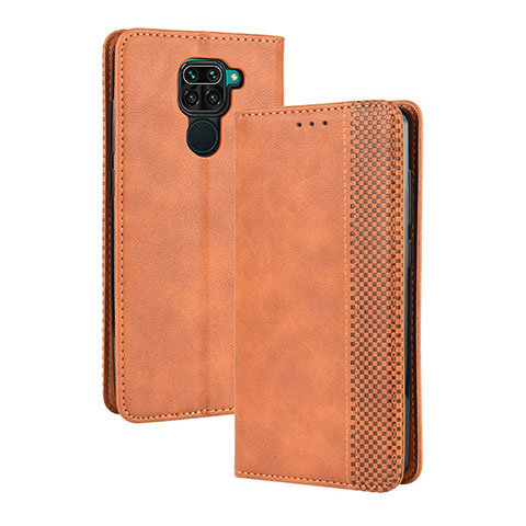 Funda de Cuero Cartera con Soporte Carcasa BY4 para Xiaomi Redmi 10X 4G Marron