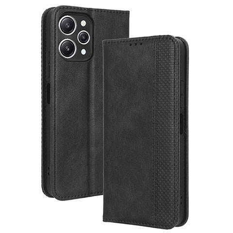 Funda de Cuero Cartera con Soporte Carcasa BY4 para Xiaomi Redmi 12 4G Negro