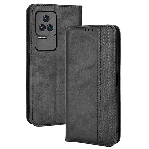 Funda de Cuero Cartera con Soporte Carcasa BY4 para Xiaomi Redmi K40S 5G Negro