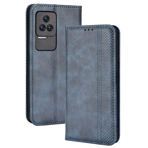 Funda de Cuero Cartera con Soporte Carcasa BY4 para Xiaomi Redmi K50 5G Azul