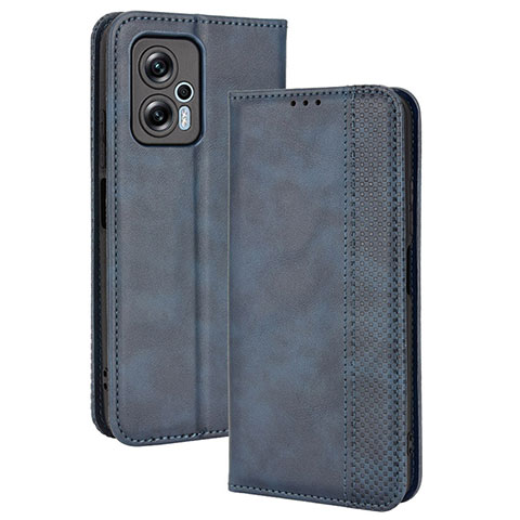 Funda de Cuero Cartera con Soporte Carcasa BY4 para Xiaomi Redmi K50i 5G Azul