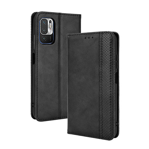 Funda de Cuero Cartera con Soporte Carcasa BY4 para Xiaomi Redmi Note 10T 5G Negro