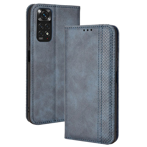 Funda de Cuero Cartera con Soporte Carcasa BY4 para Xiaomi Redmi Note 11 4G (2022) Azul