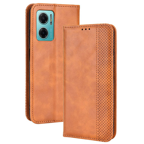 Funda de Cuero Cartera con Soporte Carcasa BY4 para Xiaomi Redmi Note 11E 5G Marron