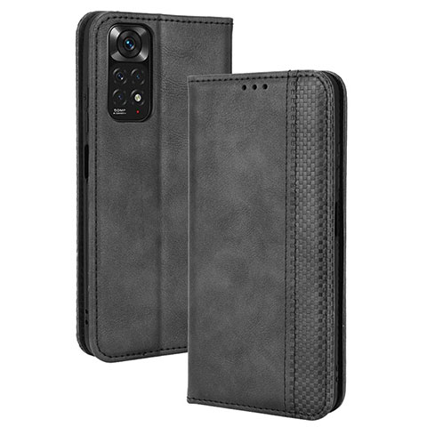 Funda de Cuero Cartera con Soporte Carcasa BY4 para Xiaomi Redmi Note 11S 4G Negro